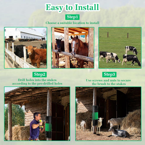 JOINSI 1PCS Livestock Scratching Brush Kit, Cattle and Horse Massage Grooming Brush, Itch Relief for Goat, Sheep