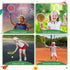 Wettarn 8 Pcs Plastic Kids Tennis Racket Set with 4 Tennis Balls and 4 Shuttlecocks for Outdoor Sports Gifts