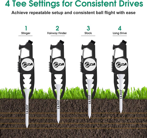 JIUYIBC 6 Golf Divot Tool with Magnetic Ball Marker, and Tee Height Adjuster, Golf Tees, Funny Golf Accessories, Golf