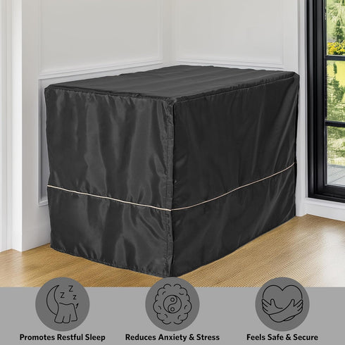 MidWest Homes for Pets Medium Dog Crate Cover, Black Polyester, Fits Most 30-inch Crates