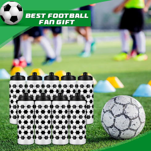 Yaomiao 12 Pcs 20 oz Soccer Water Bottle for Boys, Reusable BPA Free Squeeze Bottles