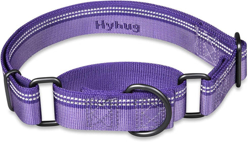 Hyhug Pets Reflective Dog Collar with Jacquard Weave Solid Color Nylon for Daily Walking and Training (Small, Ultra