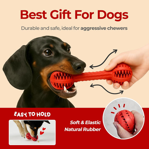 JAYU PET Toothbrush Toy Dog Chew Toy for Aggressive Chewers, Durable Dental Toy for Small & Medium Dogs, Teeth Cleaning