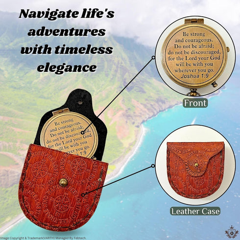 Handmade Vintage Brass Pocket Compass with Lid - Perfect Maritime Gift