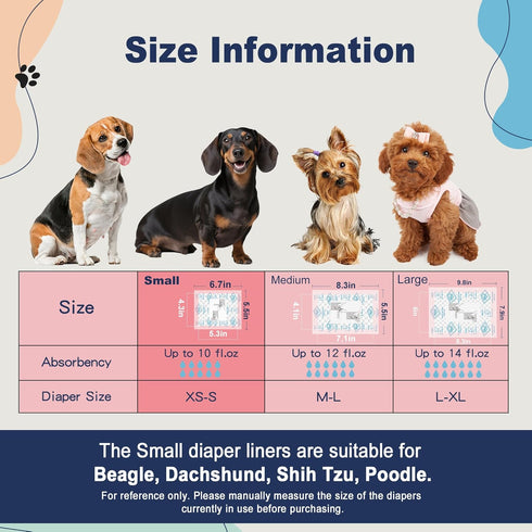 150 Dog Diapers Liners, Ct, Super Absorbent Booster Pads for Male Dog Wraps and Female Dog Diapers, Lnnovative