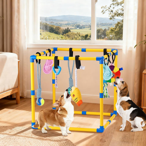 23x23x23 Inch 8 Keaber Puppy Play Gym - Puppy Jungle Gym with Hanging Toys for Small Dogs & Puppies Activities Center