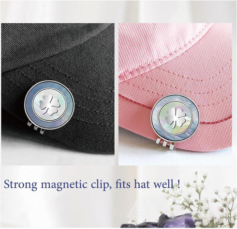 Golf Ball Marker Hat Clip with Pearl Ball Marker, Golf Gifts and Accessories for Women
