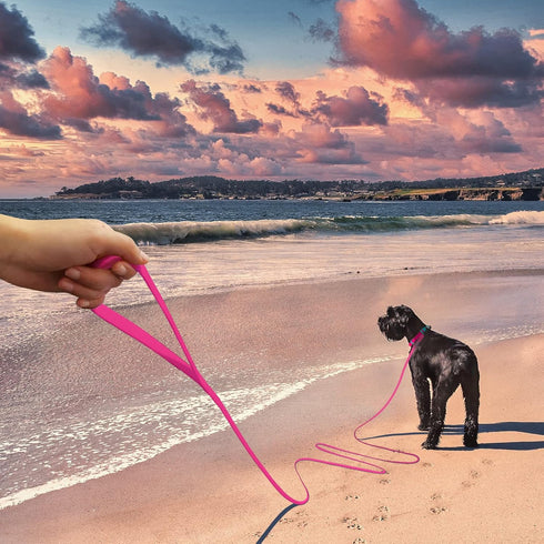 10ft Pink Long Leash | Waterproof Training Dog Leash for Recall, Swimming, Camping, Beach, Hunting, Walking