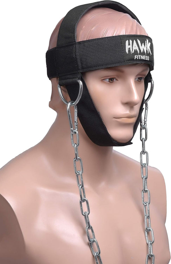Neck Harness for Men and Women - Adjustable Neck Strap with 30" Steel Chain for Weight Lifting Up to 150 lbs