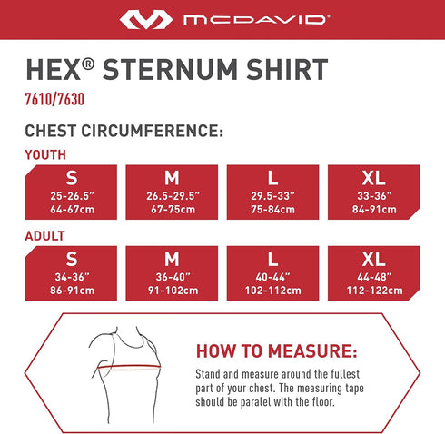 HEX Baseball Chest Protector Youth and Adult Sizes - McDavid Chest Protector, Heart Guard