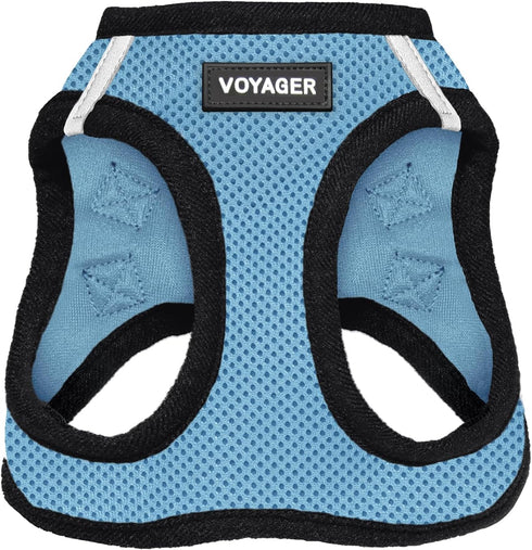 Voyager Step-In Air Dog Harness - All Weather Mesh, Reflective, No Pull for Small, Medium Dogs, Cats - Baby Blue/Black