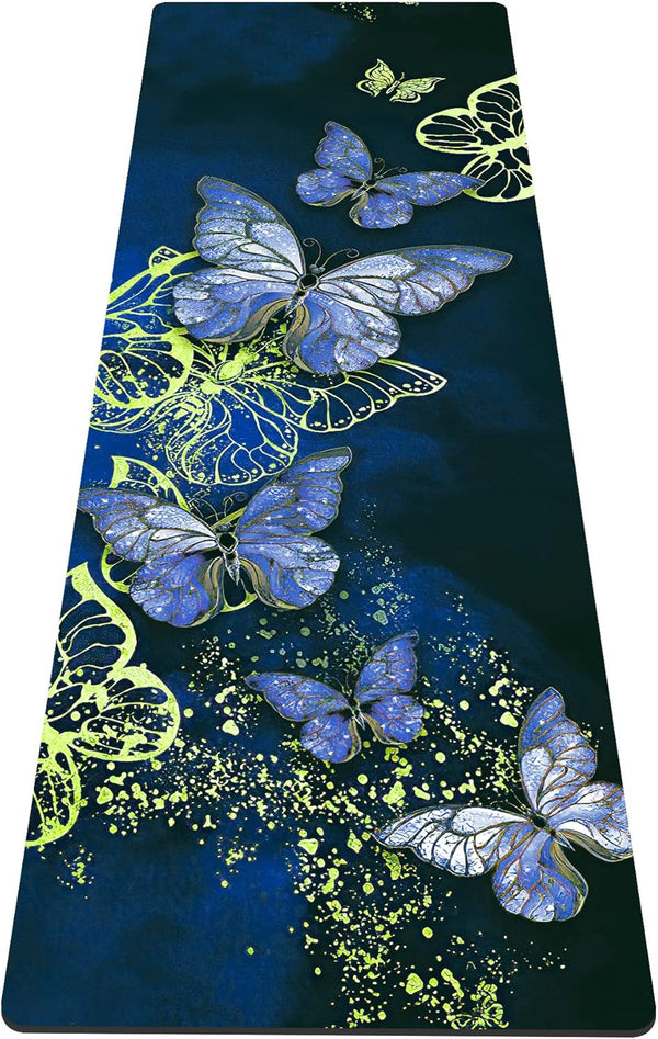 nuveti Yoga Mat Print Extra Thick TPE Non-Slip Fitness Exercise Mat with Carrying Bag, 72"x24" 6MM