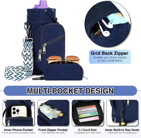 AGLOD Crossbody Water Bottle Holder Bag - Ideal for Hiking, Cycling & Walking