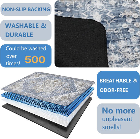 Usnfhcaw 2 Pack, 48x48 Washable Pee Pads for Dogs Absorbent Reusable Puppy Pads Waterproof, Leakproof & Non-Slip