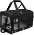 Soft Sided Cat/Dog Carrier, Collapsible Travel Carriers for Pets with Shoulder Strap & Removable Mat (Black, M)