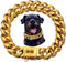 Strong Gold Stainless Steel Dog Collars with Safety Buckle Lock, 23MM Cuban Link Training Collar for Small Medium &