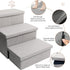 Dog Stairs for High Beds, Folding Pet Stairs with Storage, 3 Steps for Small Medium Dogs, Smok Grey, Holds 200 lbs