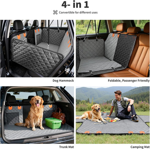 3 400lbs, HOTEAGLE Dog Car Seat Cover with Separate Hard Bottom Plates, Ideal for Car/SUV/Small Trucks, Car Seat Covers