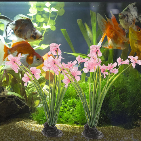 NOLITOY 2Pcs Silk Aquarium Plants for Betta Fish Tank Decoration, Aquatic Plant Models