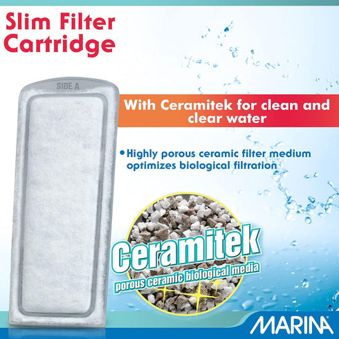 Bio Clear Ceramic Replacement Cartridge Marina for Slim Filters, 3 Pack, White