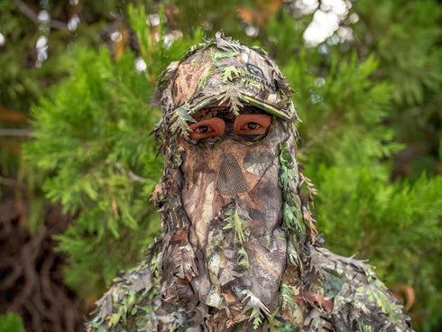 Mossy Oak & Realtree 2-in-1 3D Leafy Face Mask Camo Hats for Hunting - Adjustable, One Size