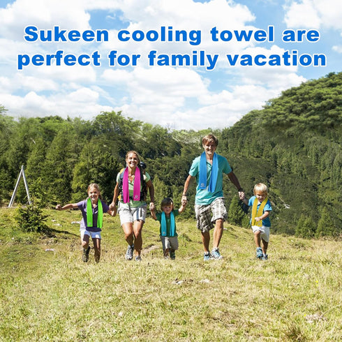 Towels(40"x12") Sukeen Cooling for Neck & Head, Soft Breathable Chilly Towel for Yoga, Golf, Gym, Camping, Running