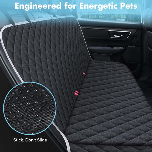 Meolsaek Dog Car Seat Cover for Back Seat, Non-Slip Backseat Cover for Dogs in Car, with Mesh Window Scratch Proof