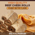 Premium Beef Cheek Rolls for Dogs 10-12" (5-Pack), Peanut Butter Flavored, Safe & Natural Rawhide Alternative Chews