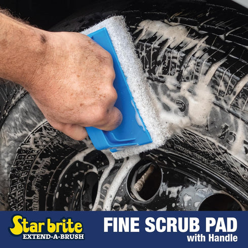 STAR BRITE Scrub Pad with Handle - Fine White (040129)