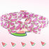 Watermelon Print Dog Collar, Elegant Little Tail Adjustable Cotton Pet Collar for Medium Dogs with Durable Metal Buckle