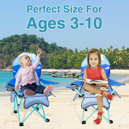 KABOER Kids Folding Camping Chair with Cup Holder - Outdoor Fun