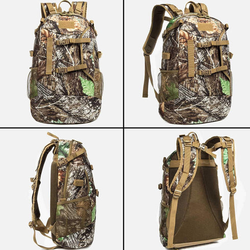 Outdoor Hunting Backpack, Daypack for Bow or Rifle with Rain Cover (Khaki)