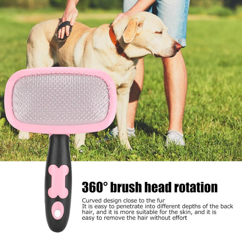 GLOGLOW Pet Hair Comb, 360° Rotation Deshedding Slicker Brush for Cat Dog Cleaning