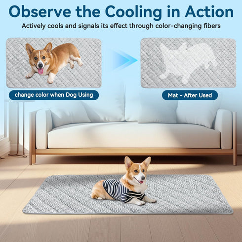 27.5"x59.1"Inch- Summer MH MYLUNE HOME Cooling Dog Sofa Cover Non-Slip Oxford Fabric,Endothermic Color Changing Pet Pad
