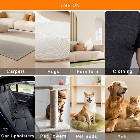 KVEXLIM 2-Piece Pet Hair Removal & Grooming Kit: Static Hair Remover Glove for Furniture, Carpet, Couch + Gentle Pet