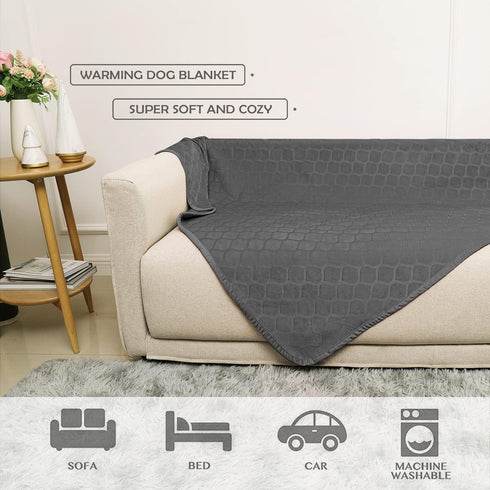 fuguitex Waterproof Dog Blanket Bed Cover - Dog Crystal Velvet Moroccan Fuzzy Cozy Plush Pet Blanket for Couch Sofa (68