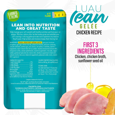 Tiki Cat Luau Lean Gelee Wet Cat Food, Chicken, 2.8 oz Pouch (12 Count)