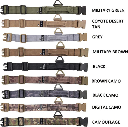 Heavy Duty Dog Tactical Collar with Handle, 1.5in Width Training Military Army TAG Hole for Medium Large M, L, XL, XXL,