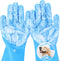 Pecute Pet Grooming Gloves Large, Heat Resistant Cat Bathing Gloves with High-Density Teeth for Washing and Massaging