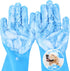 Pecute Pet Grooming Gloves Large, Heat Resistant Cat Bathing Gloves with High-Density Teeth for Washing and Massaging