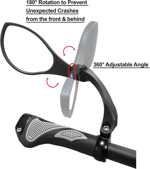 Hafny HD Blast-Resistant Bike Mirror, Adjustable Rotatable Rearview Mirror for Bicycle