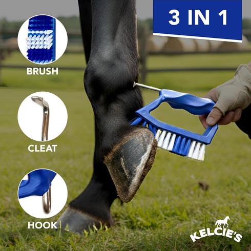 Slip-Proof Grooming Brush for Horses - Kelcie's Pick Brush Cleaning Tool