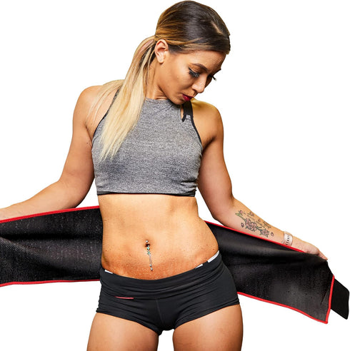 Shrink Waist Trimmer - Sweat Band Waist Trainer for Women and Men, Home Workout Equipment, Black Body Shaper