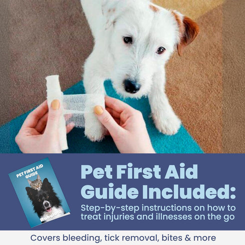 Pack) Dog First Aid Kit - Vet Approved Emergency Supplies - Pet First Aid Kit Guide, Tick Remover, Slip Leash & Medical