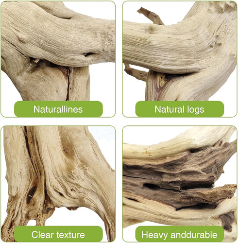 Tfwadmx Natural Driftwood for Aquarium, 6-8" 4 Pcs Wood Aquarium Decorations, Fish Tank Log Reptile Tree Branches