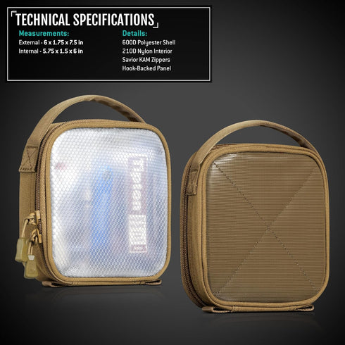 6" 6" 2-Pack Savior Equipment Core Tactical Mesh Zipper Pouch, x Modular EDC Tool Organizer Range Gear Utility Storage