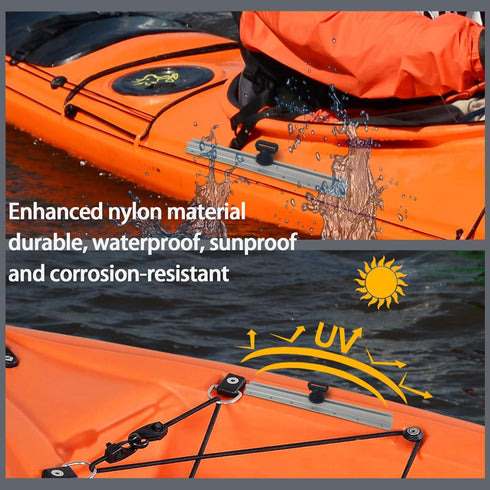 Tie Downs for Kayak Track Mount, Black Horizontal or Vertical Tie Down Mount for Securing Accessories