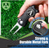 Golf Divot Repair Tool with Monogrammed Initial Golf Ball Marker, Foldable Metal Tool with Magnetic Putt