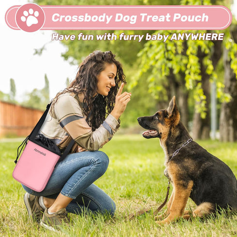 6 Set Dog Travel Bag, Large Pet Travel Kit with 2 Food Containers, 1 Organizer, 2 Collapsible Bowls, Pink Dog Mom Gifts