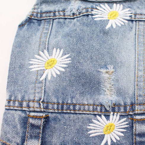 Pet Clothes Denim Dog Costume Summer Cowboy Vest, Daisy Shirt Jeans Jacket for Chihuahua and Yorkies (XXL)